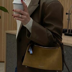 Verafied New York Gold Suede Hobo Bag